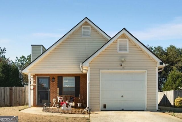 view of front of property with a porch