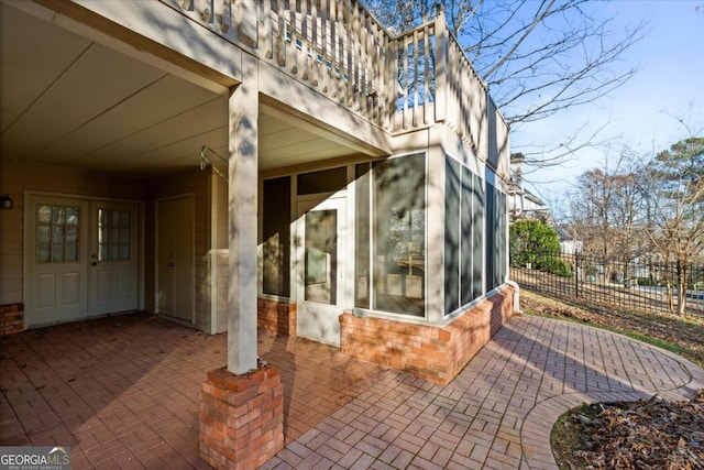 view of patio with a balcony