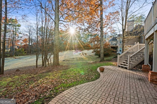 view of yard featuring a patio area