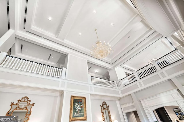 interior details with an inviting chandelier