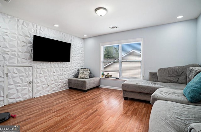 living room featuring hardwood / wood-style floors