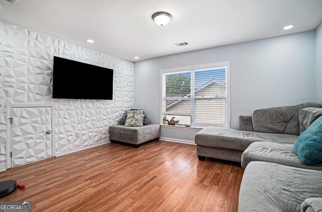 living room featuring hardwood / wood-style flooring