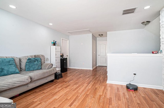 living room featuring light hardwood / wood-style flooring