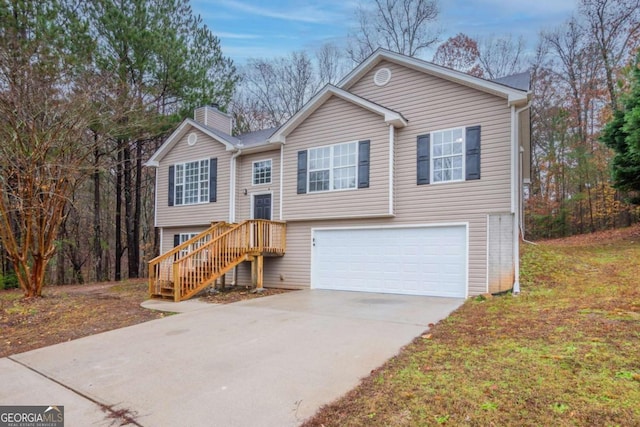 split foyer home with a garage