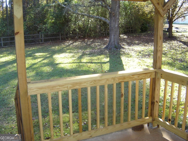 deck with a yard