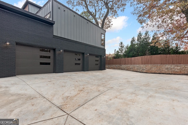 view of garage