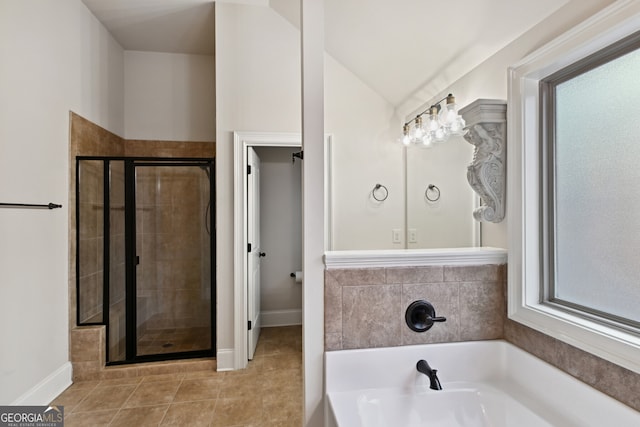 carpeted spare room with lofted ceiling