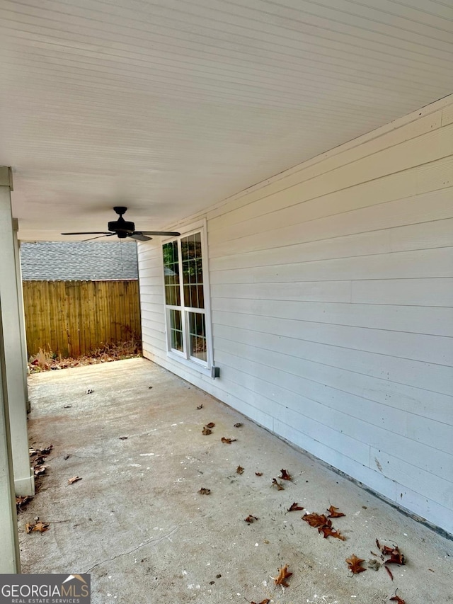 view of patio / terrace with ceiling fan