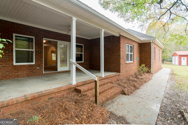 doorway to property featuring a patio area