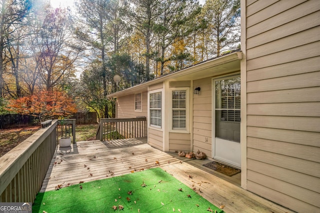 view of wooden deck