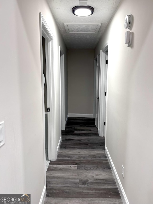 hall featuring dark hardwood / wood-style flooring