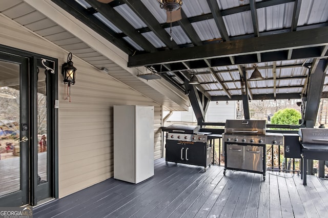 deck with grilling area