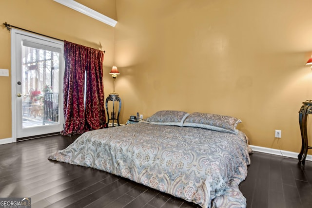 bedroom featuring dark wood-type flooring