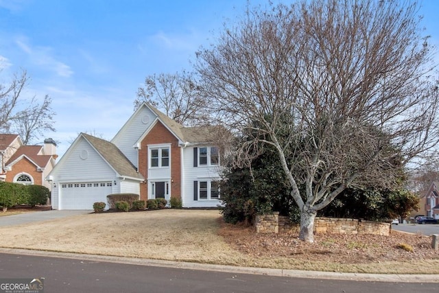 view of front facade with a garage