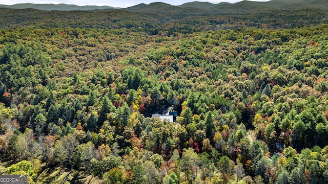 bird's eye view with a mountain view