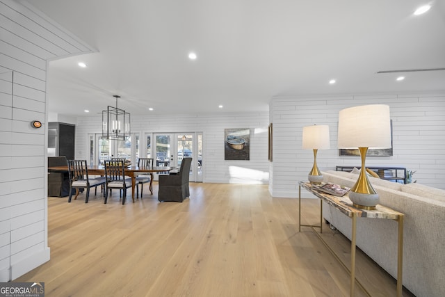 interior space with light hardwood / wood-style flooring