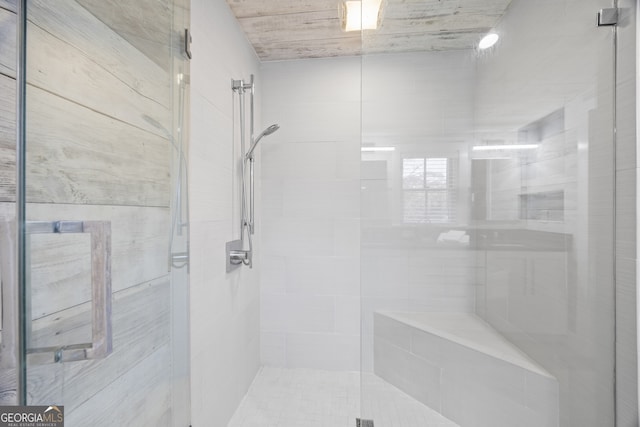 bathroom featuring walk in shower