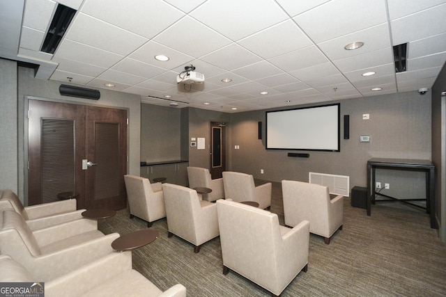 view of carpeted cinema room