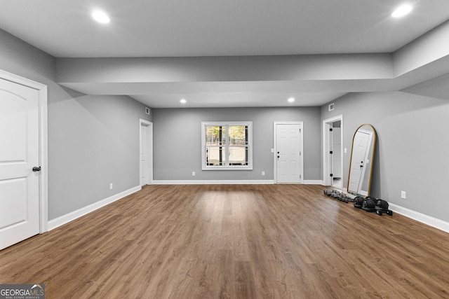 interior space featuring hardwood / wood-style flooring