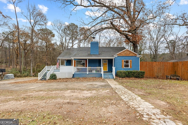 view of front of house with a porch