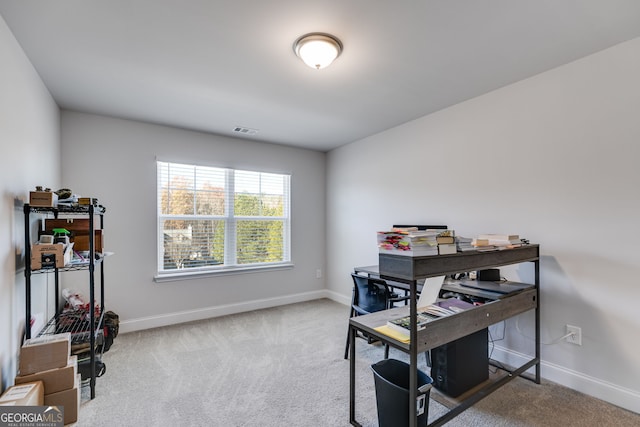 office area with carpet floors