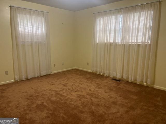 unfurnished room with carpet and a healthy amount of sunlight