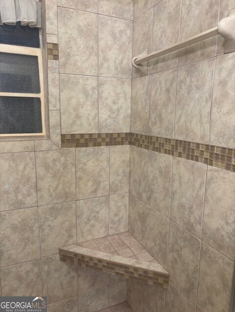 interior details with tiled shower