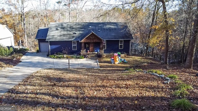 view of front of house with a garage