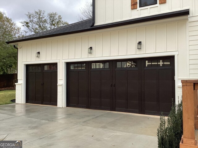 view of garage