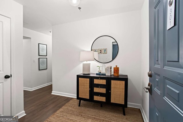 entryway featuring dark hardwood / wood-style flooring