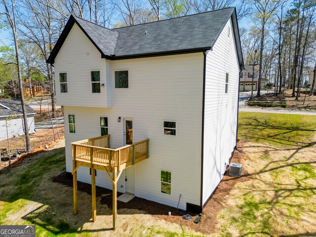 view of property exterior with a garage