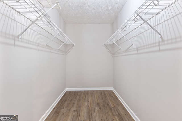 spacious closet featuring hardwood / wood-style floors