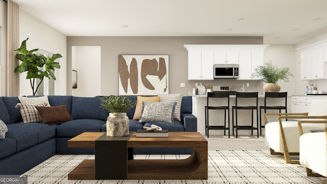 living room featuring light hardwood / wood-style floors