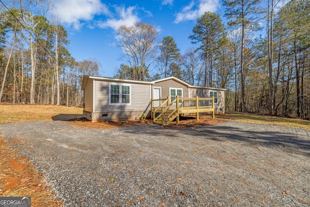 manufactured / mobile home with a deck