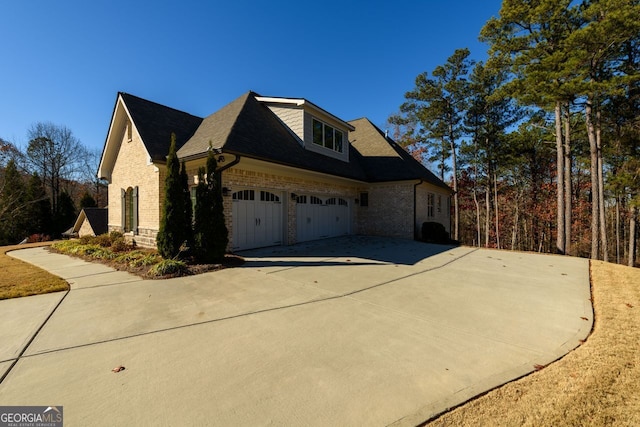 view of home's exterior featuring a garage