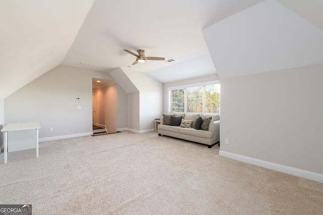 1560 Tapestry Rdg, Lawrenceville, GA 30045 - additional living space featuring vaulted ceiling, light colored carpet, and a ceiling fan