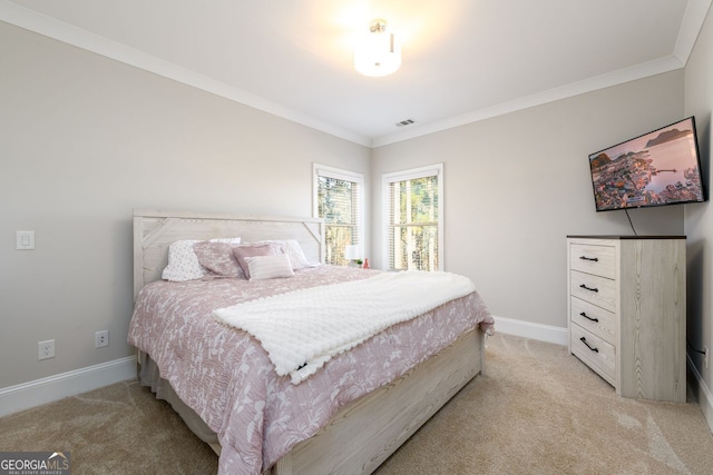 1560 Tapestry Rdg, Lawrenceville, GA 30045 - bedroom with light colored carpet and ornamental molding