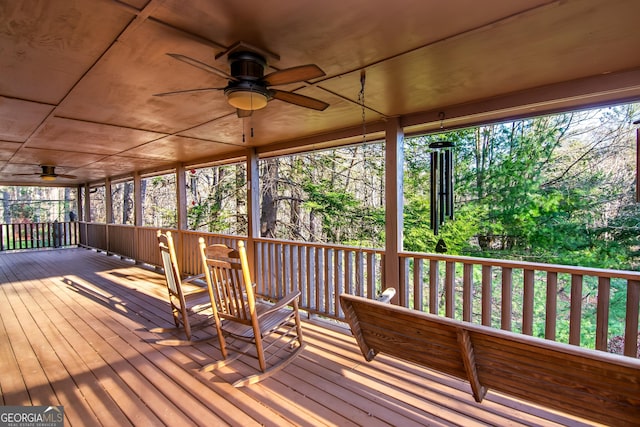 284 Tickanetley Rd, Ellijay, GA 30536 - deck with a ceiling fan
