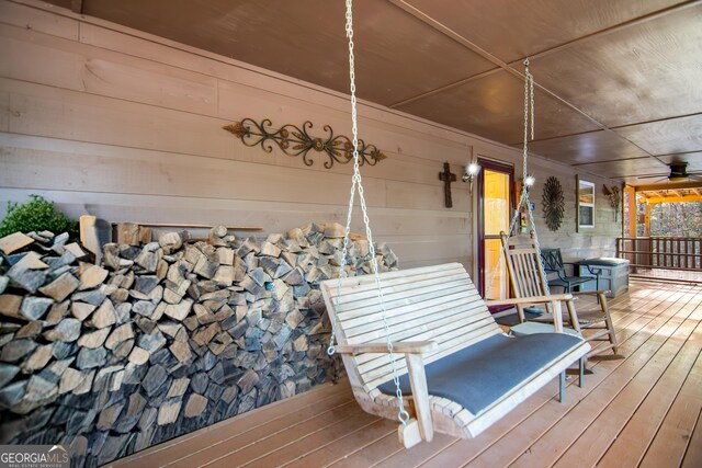 284 Tickanetley Rd, Ellijay, GA 30536 - wooden terrace with a porch