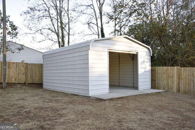 view of garage