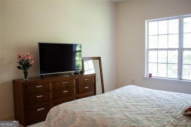 bedroom with multiple windows