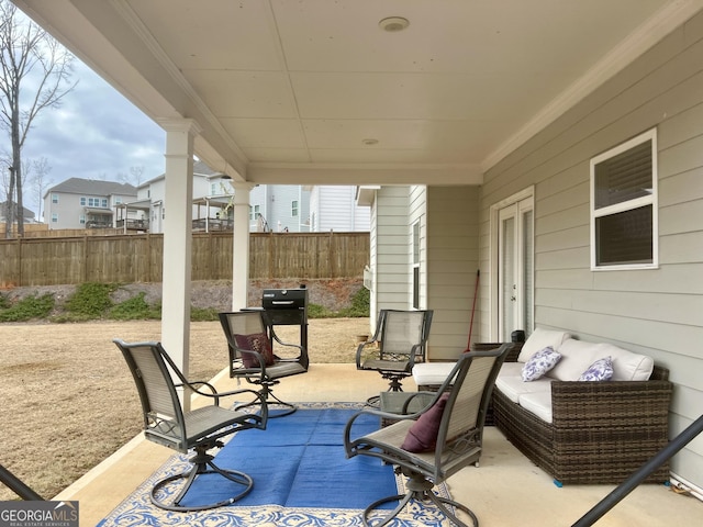 view of patio featuring outdoor lounge area