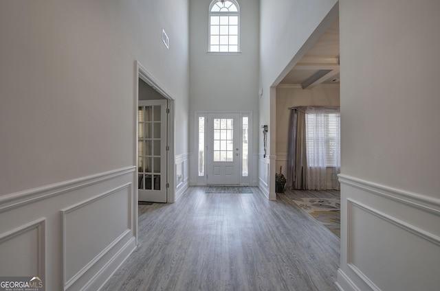 foyer entrance with wood-type flooring