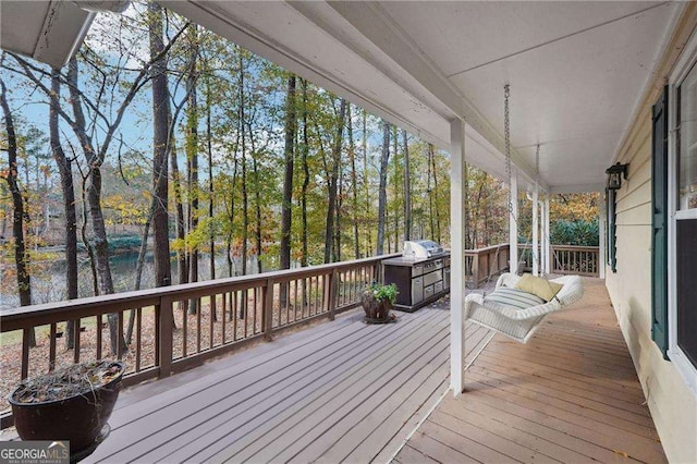 wooden deck with a porch