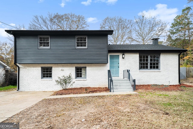 view of split level home