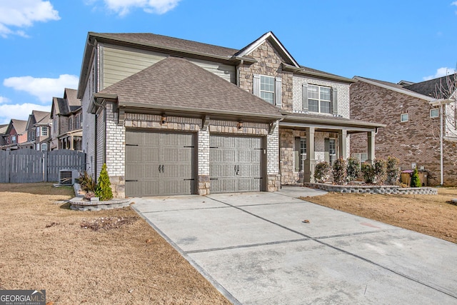 view of front of home with a garage