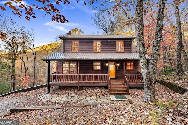 view of front of home with a porch