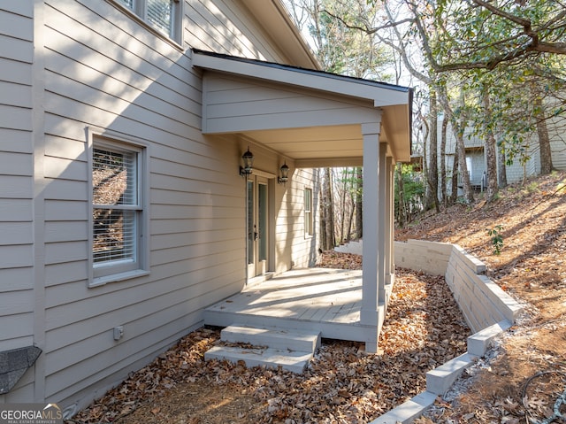 view of patio / terrace with a wooden deck