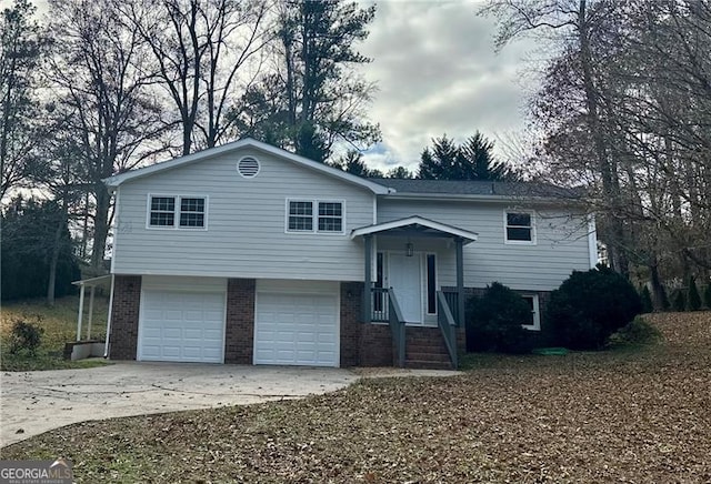 bi-level home featuring a garage