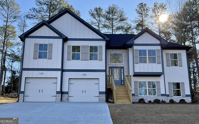 exterior space featuring a yard and a garage